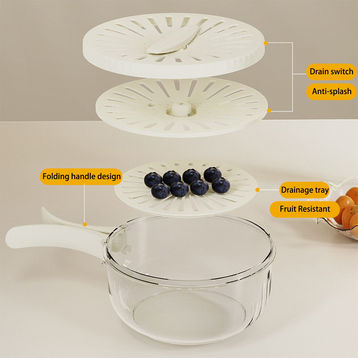 New Draining Basket With Lid 2 - огляд і ціна Food Storage With Colander