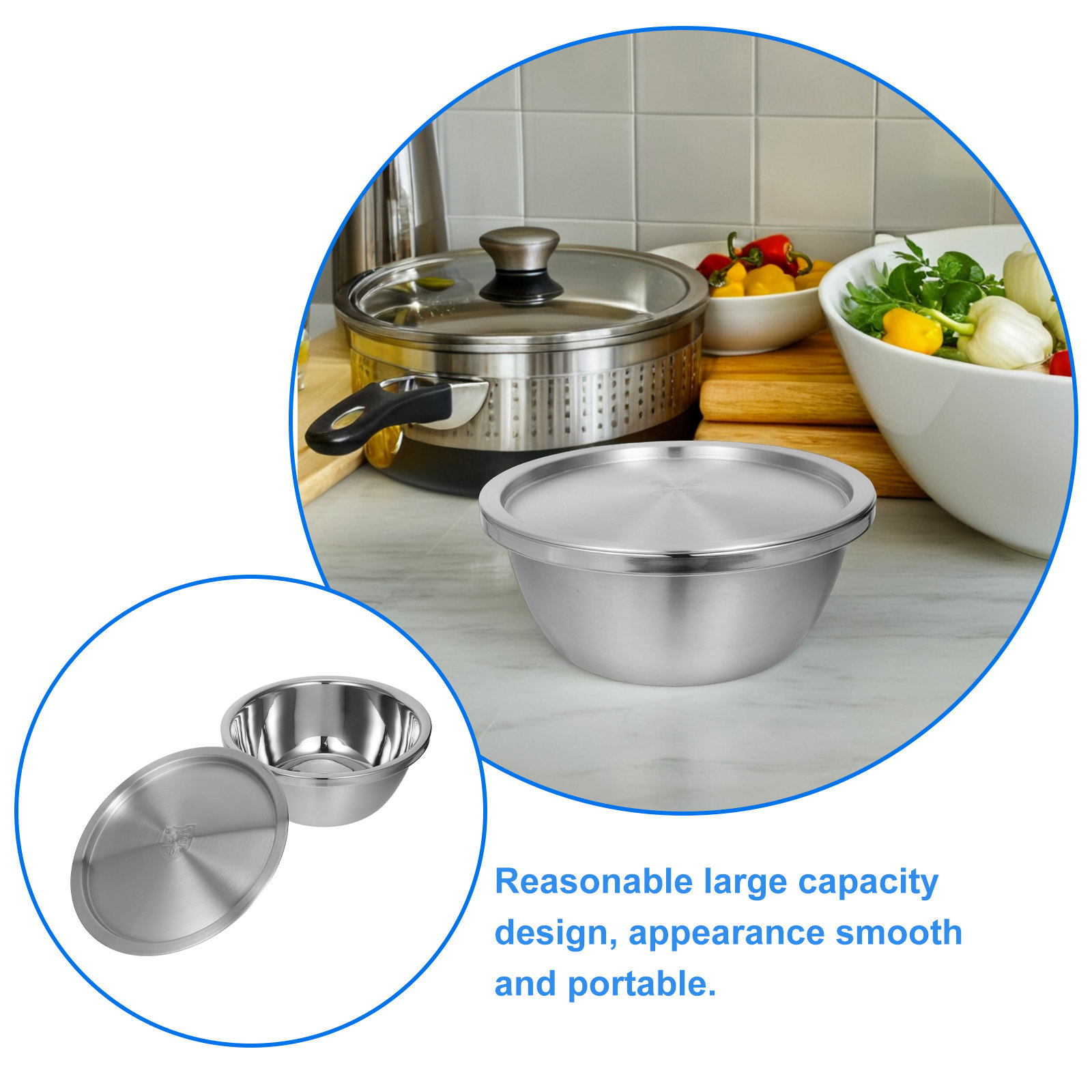 1Set Stainless Steel Mixing Bo - огляд і ціна Food Storage Stainless Steel