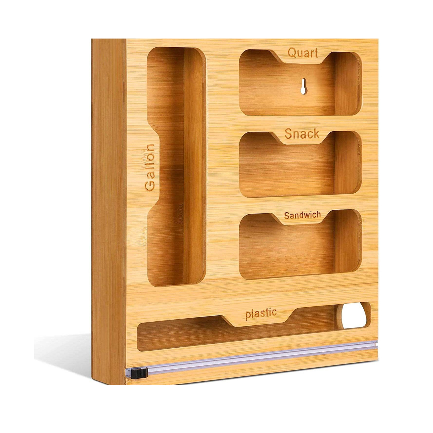 Bamboo Ziplock Food Bag Holder - огляд і ціна Food Storage Dispenser