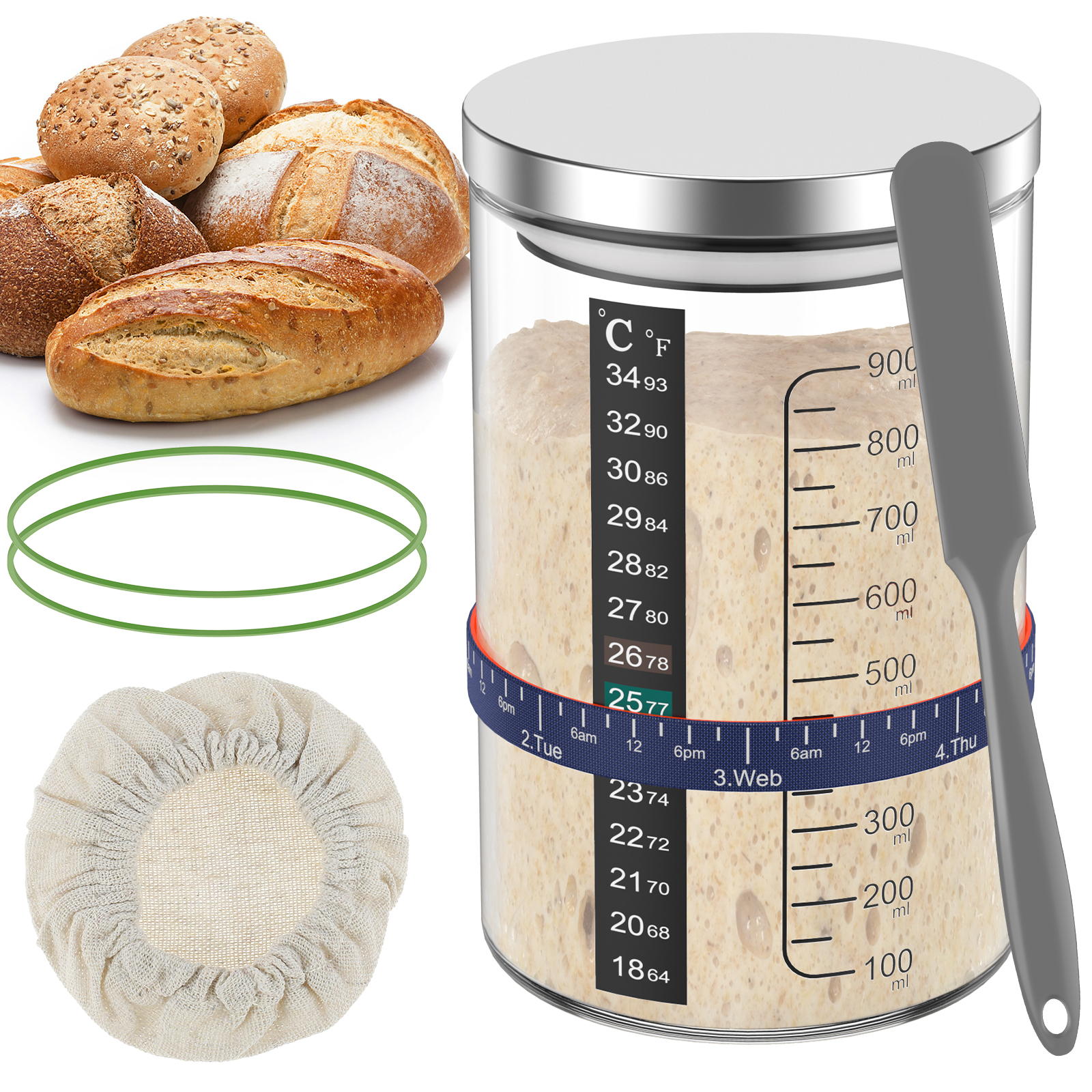 Sourdough Starter Jar Kit 900m - огляд і ціна Food Storage Kits