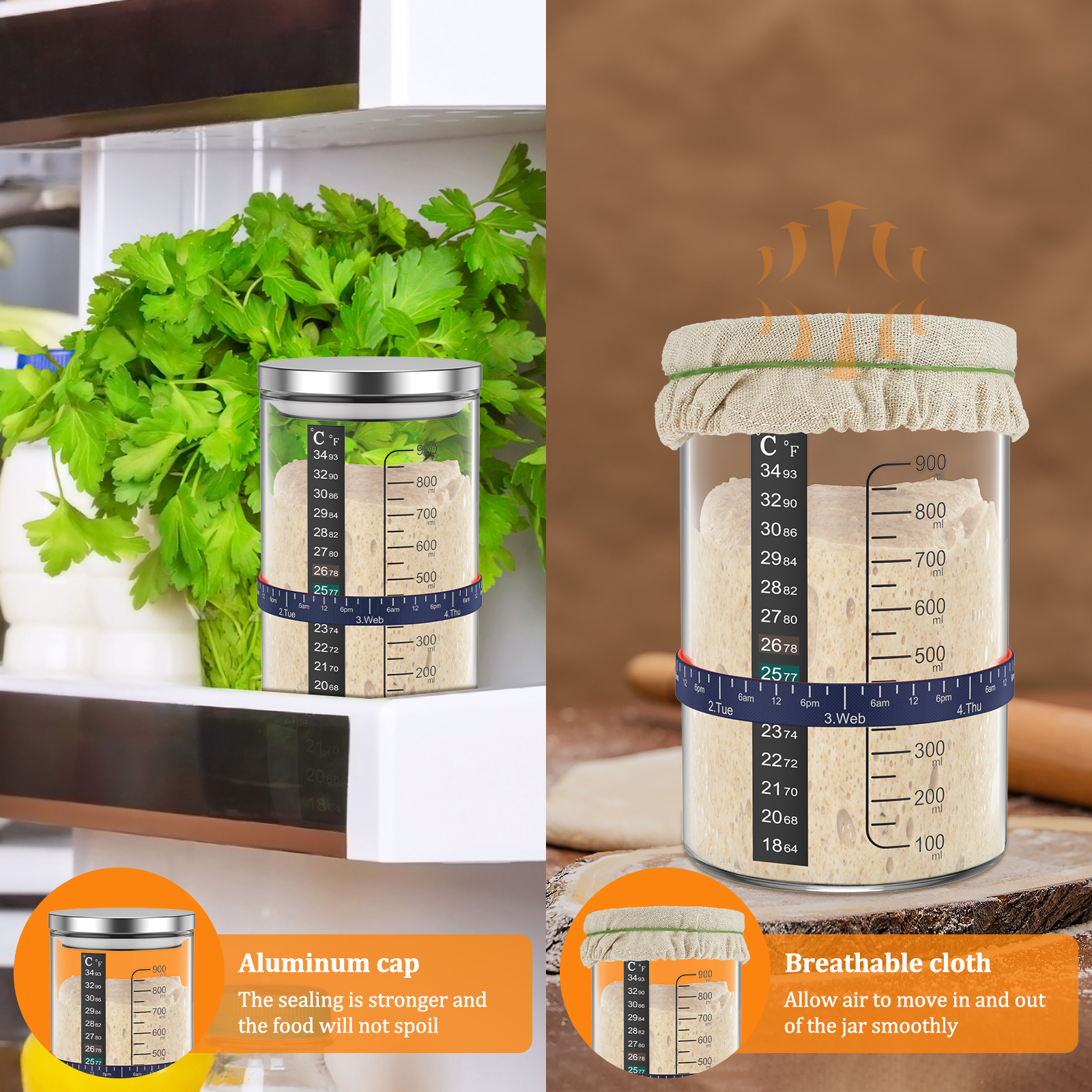 Sourdough Starter Jar Kit 900m - огляд і ціна Food Storage Kits