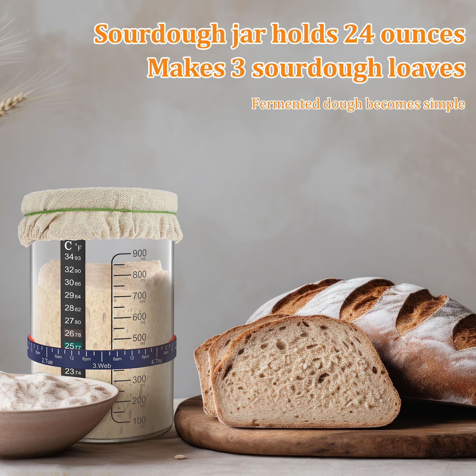 Sourdough Starter Jar Kit 900m - огляд і ціна Food Storage Kits