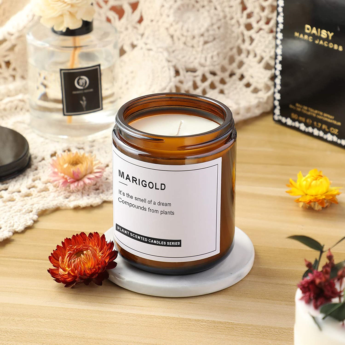 Empty Candle Jars, 8oz Amber G - огляд і ціна Food Storage Jar Labels