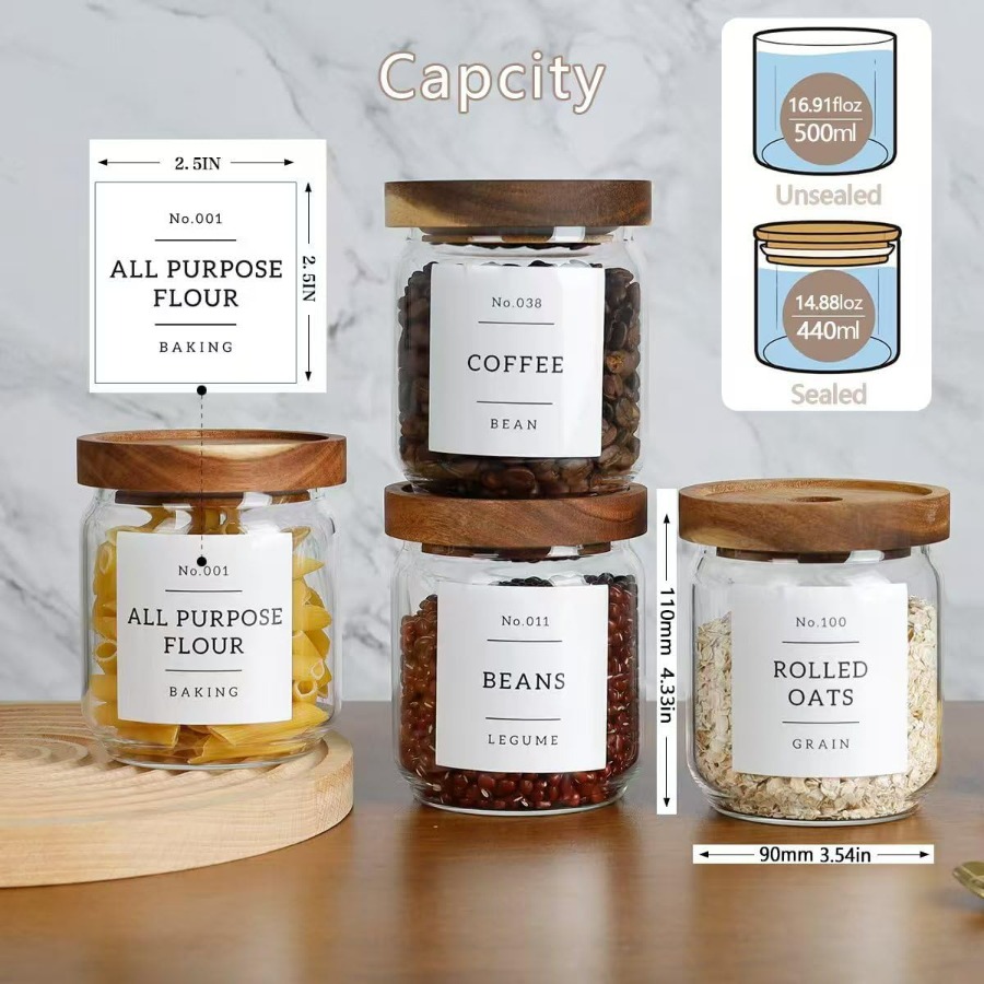 16 OZ Stackable Glass Food Sto - огляд і ціна Food Storage Jar Labels