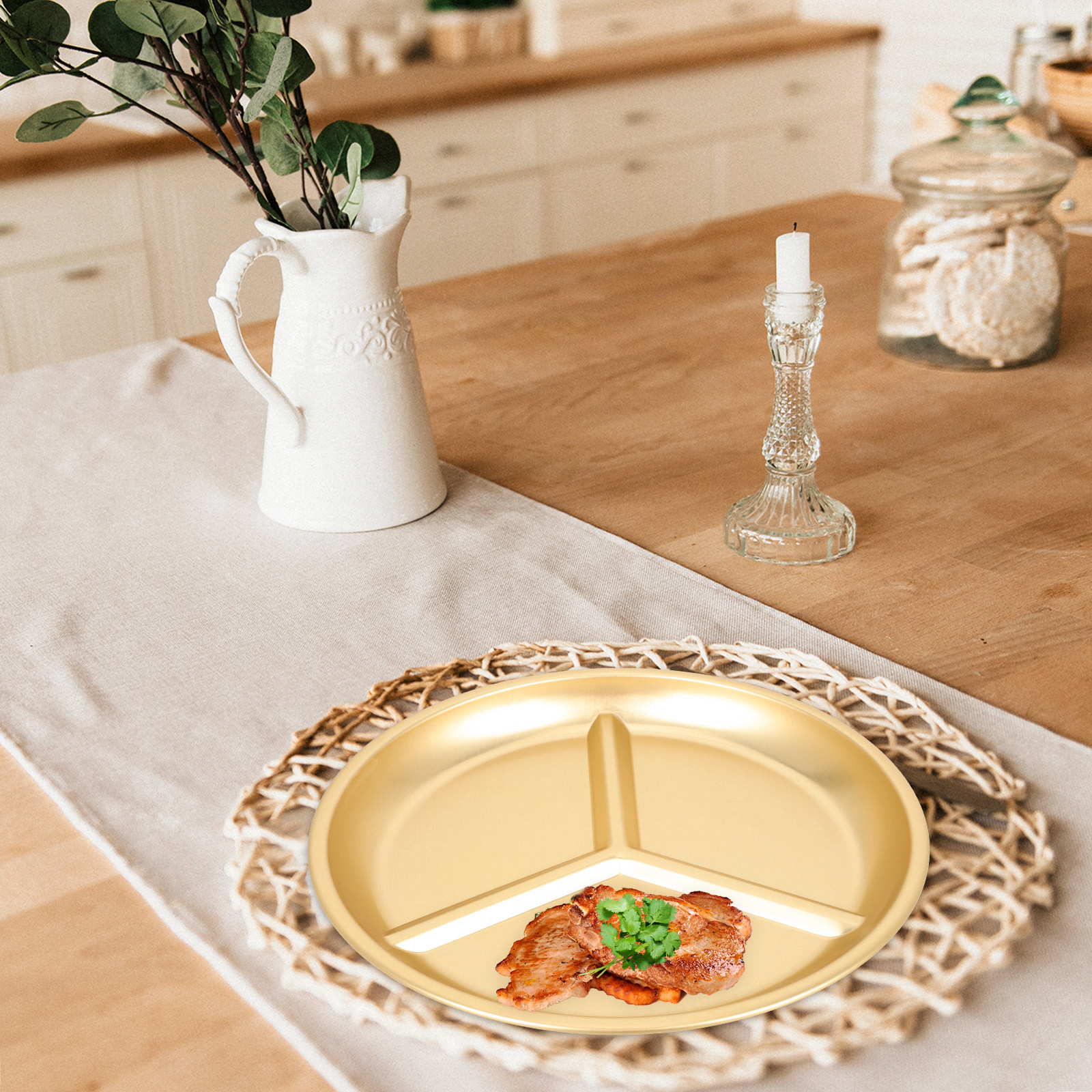 Yellow Aluminum Divided Plate  - огляд і ціна Food Storage With Compartments