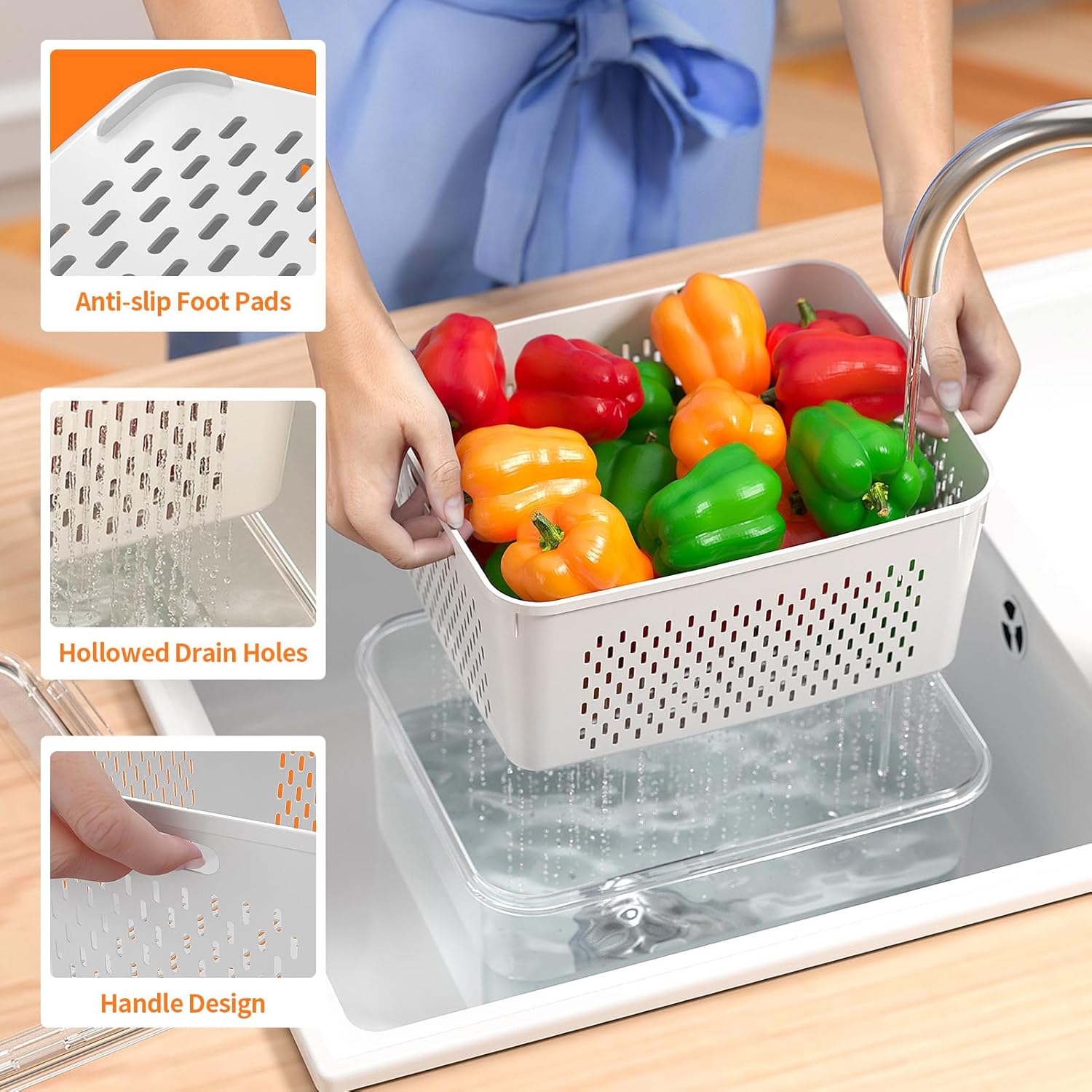 5 PCS Large Fruit Storage Cont - огляд і ціна Food Storage Airtight