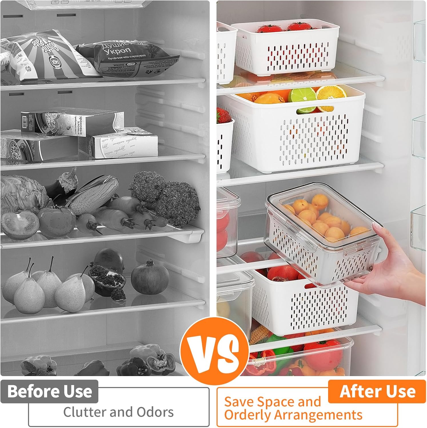 5 PCS Large Fruit Storage Cont - огляд і ціна Food Storage Airtight