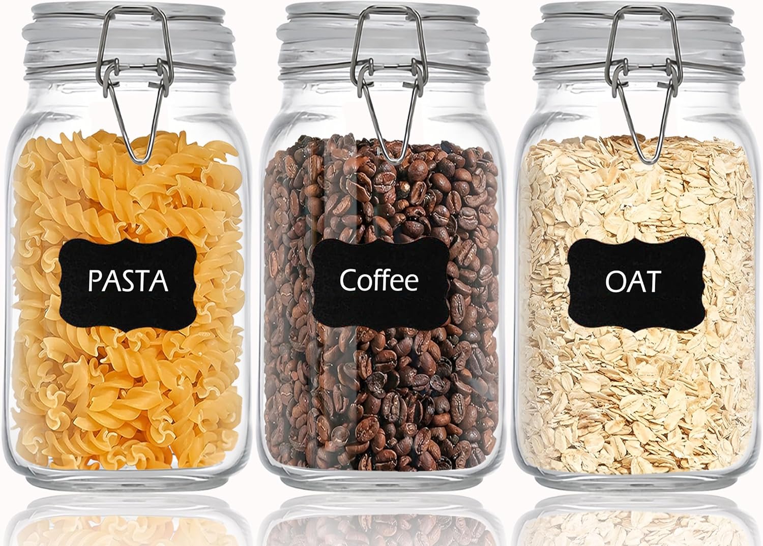Clear Food Storage Jars 50oz S - огляд і ціна Set Food Storage