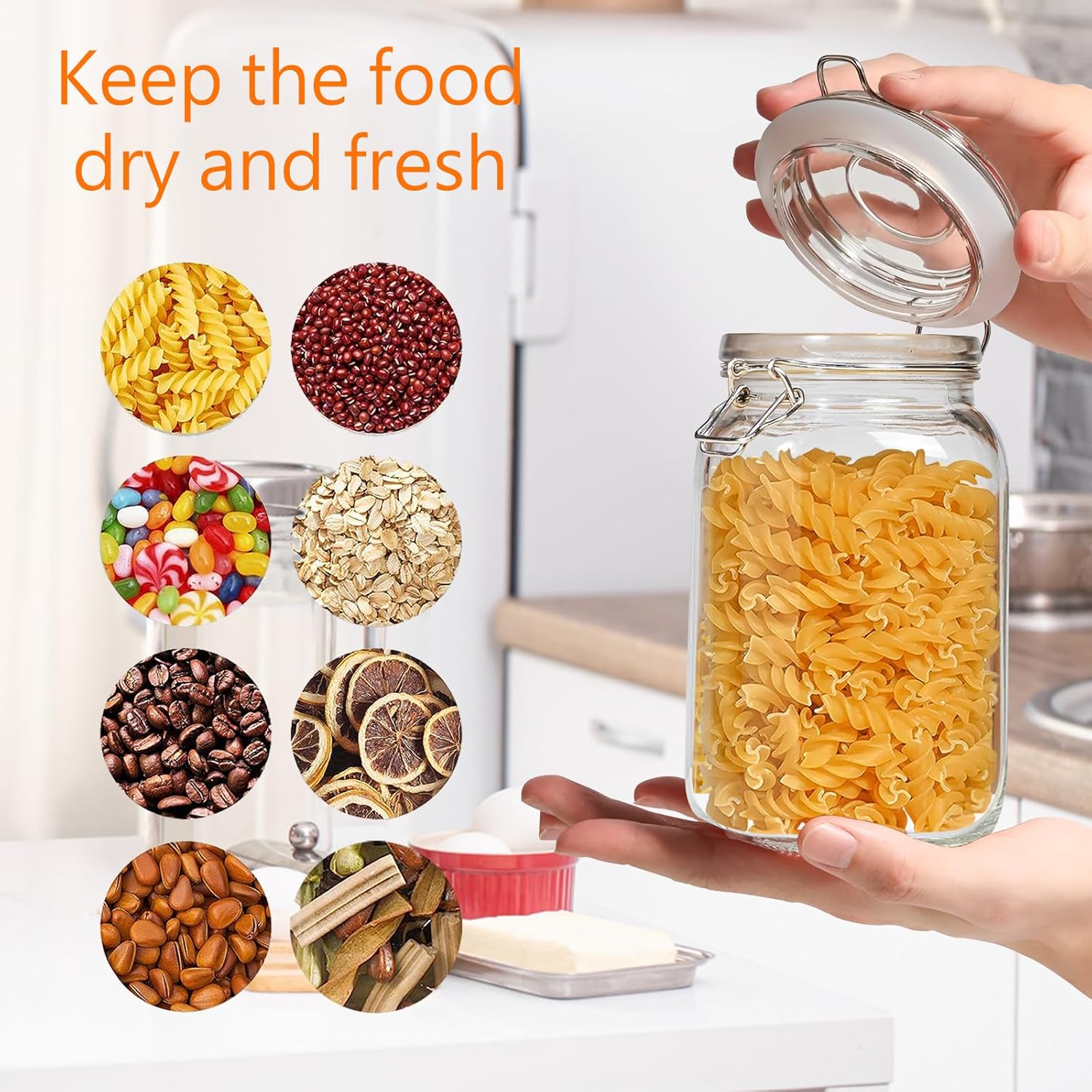 Clear Food Storage Jars 50oz S - огляд і ціна Set Food Storage