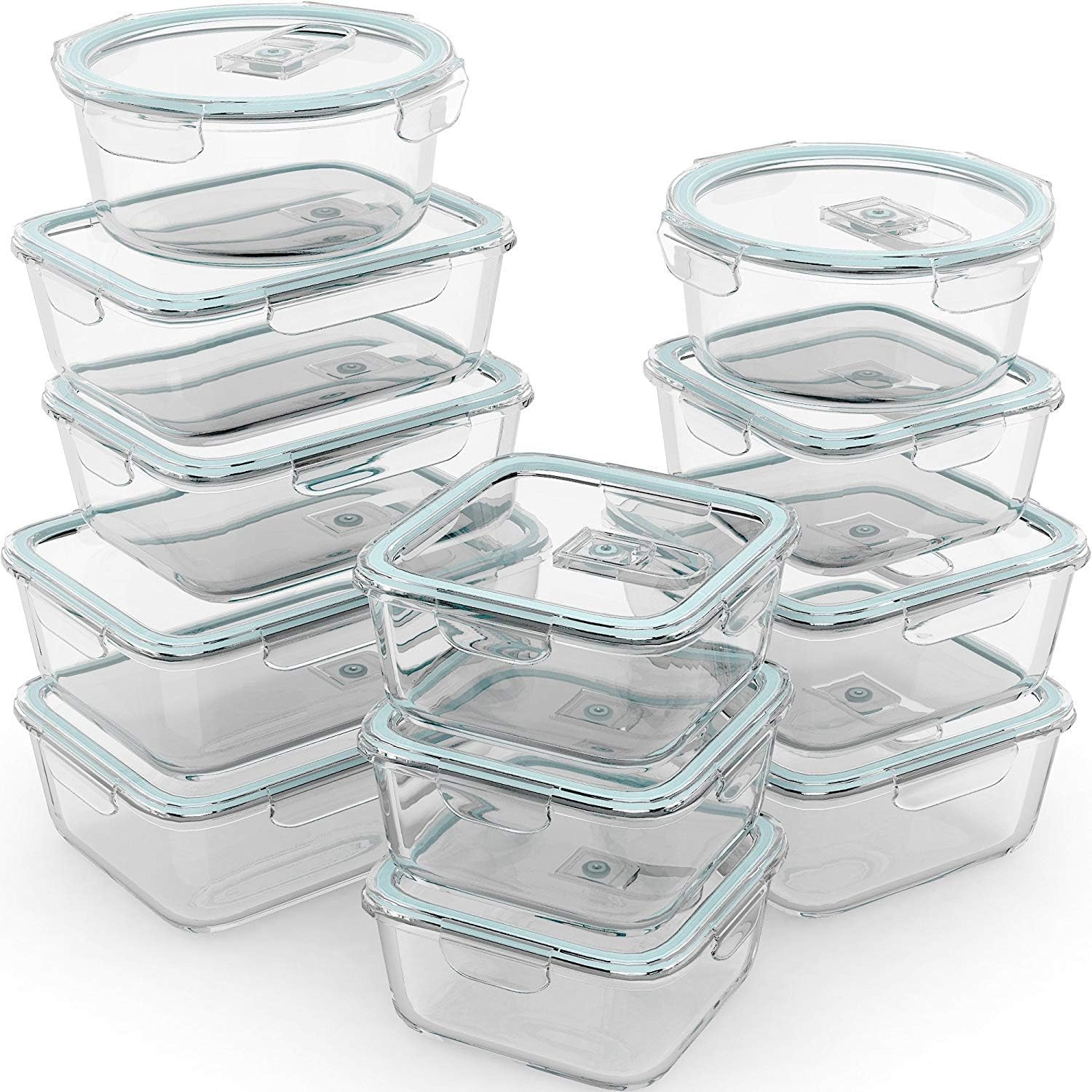 24 Pc Airtight Glass Food Stor - огляд і ціна Food Storage Freezer Containers
