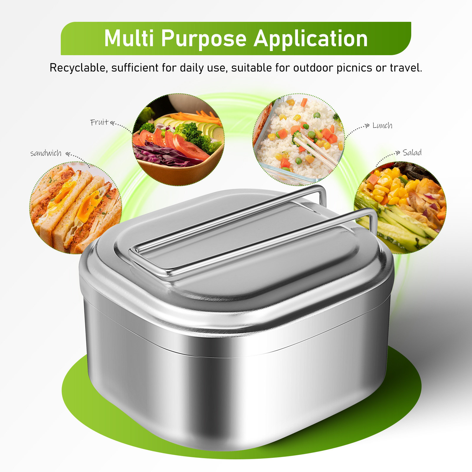 950Ml Aluminum Lunch Box Reusa - огляд і ціна Food Storage Aluminum Containers