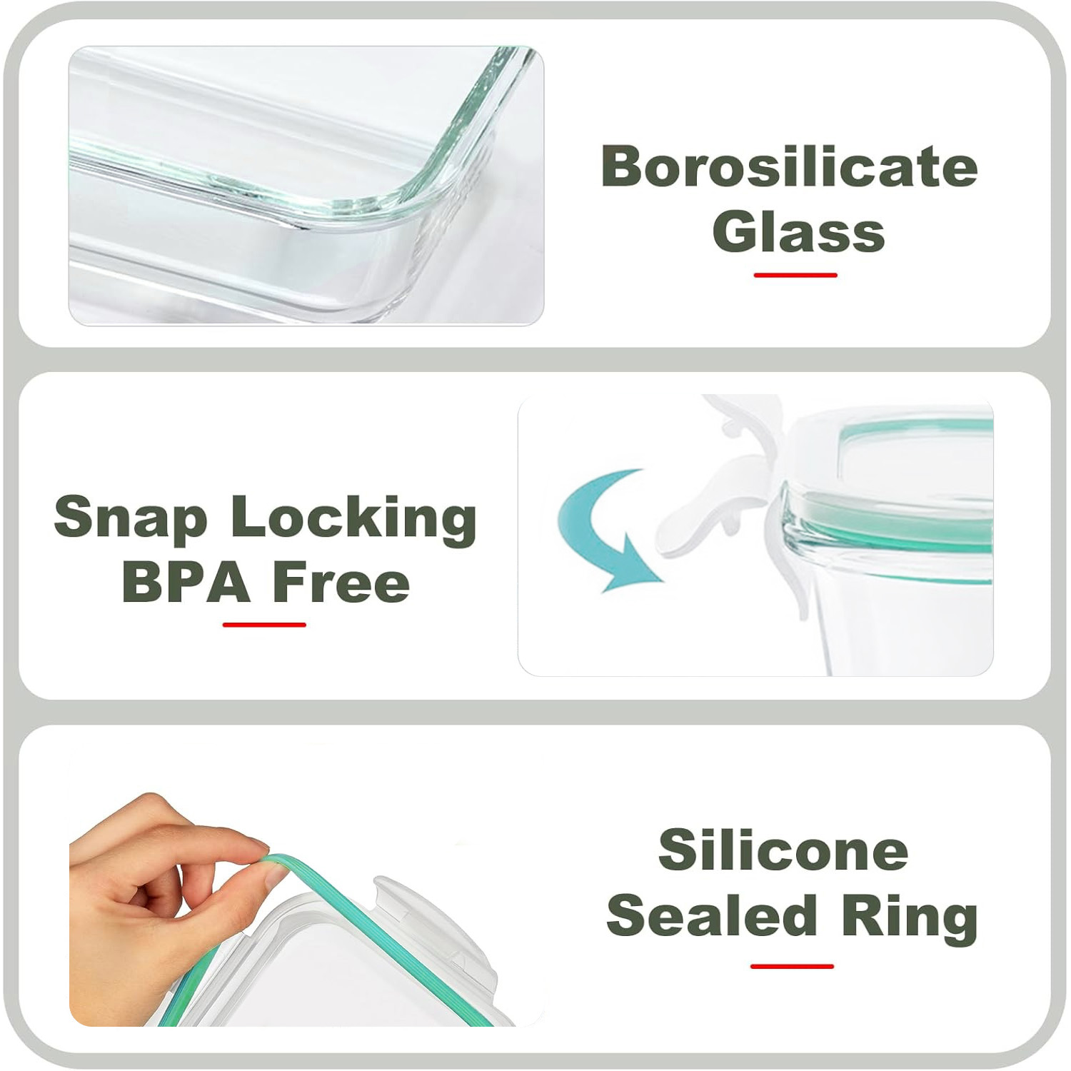 8-Pack Airtight Glass Food Sto - огляд і ціна Food Storage Freezer Containers
