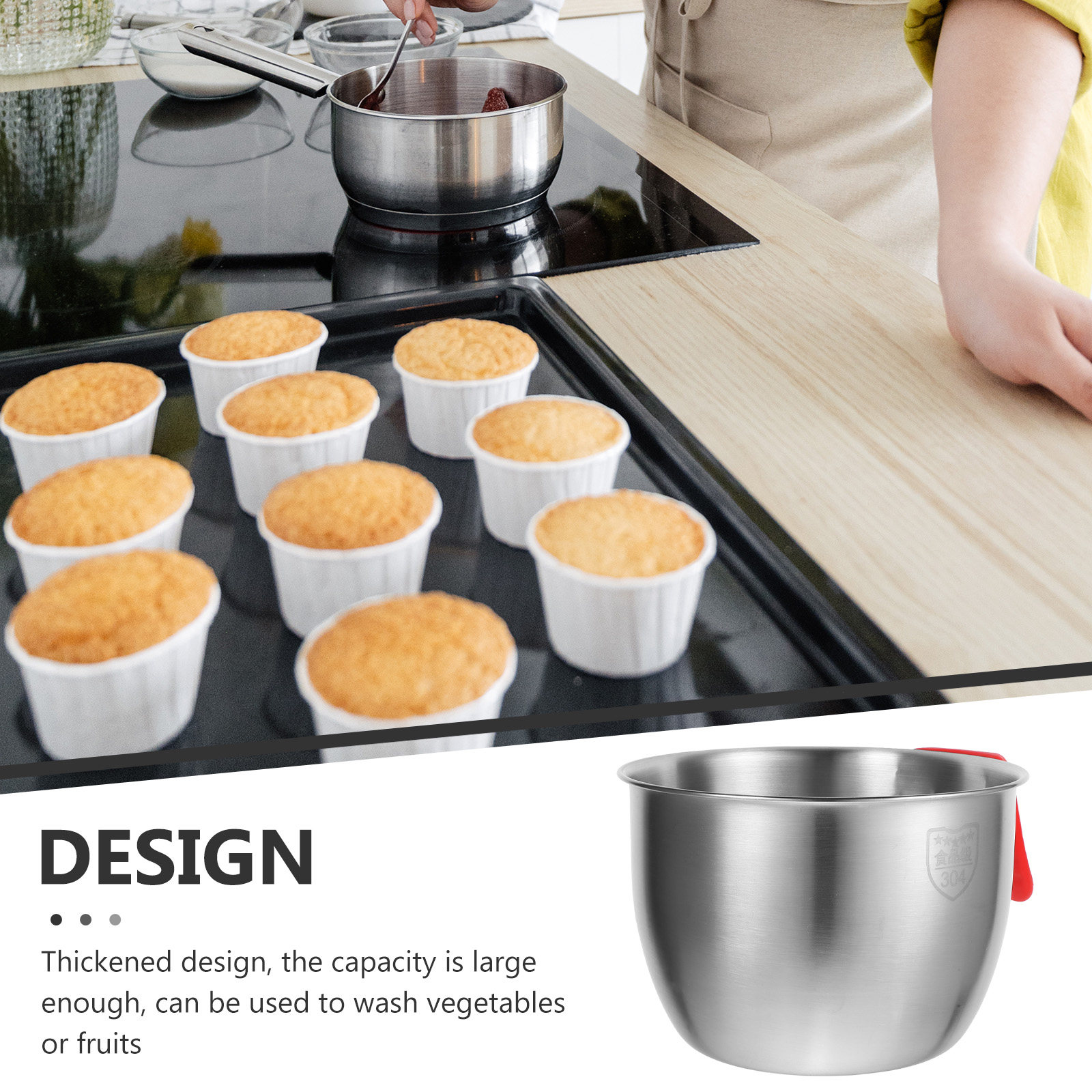 Stainless Steel Egg Beating Ba - огляд і ціна Food Storage Stainless Steel