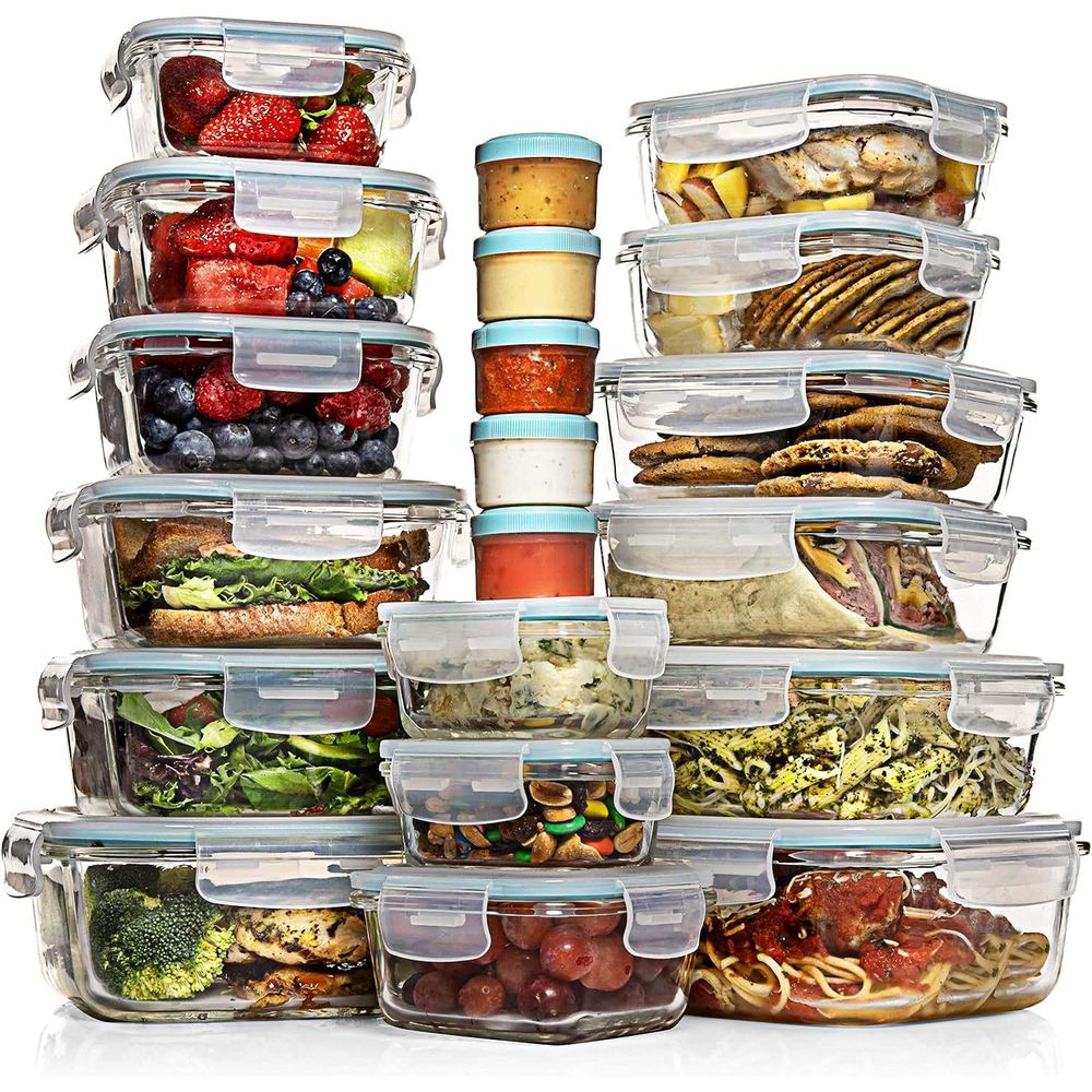 Pc Set Glass Food Storage Cont - огляд і ціна Food Storage With Glass Lids