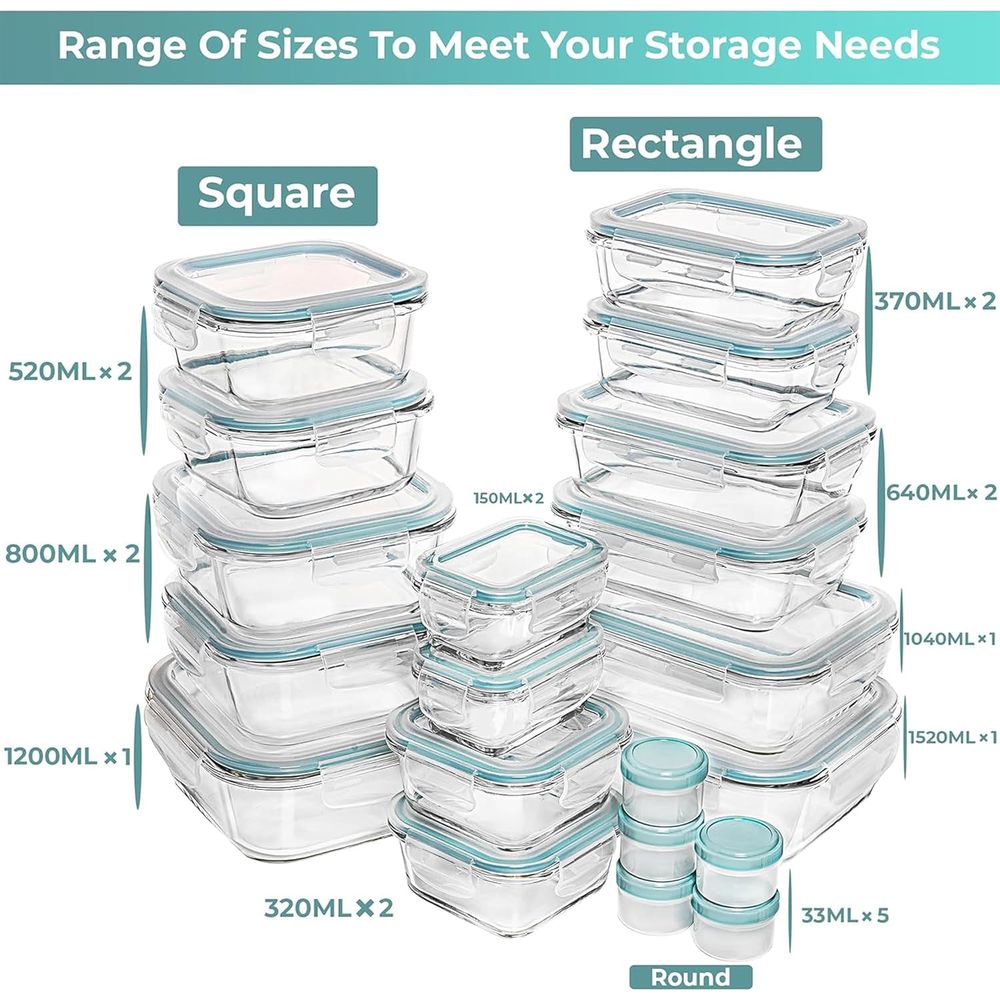 Pc Set Glass Food Storage Cont - огляд і ціна Food Storage With Glass Lids