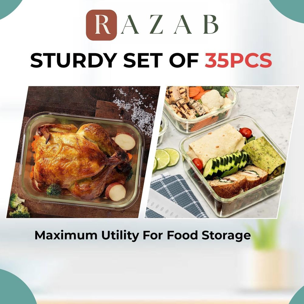 Pc Set Glass Food Storage Cont - огляд і ціна Food Storage With Glass Lids