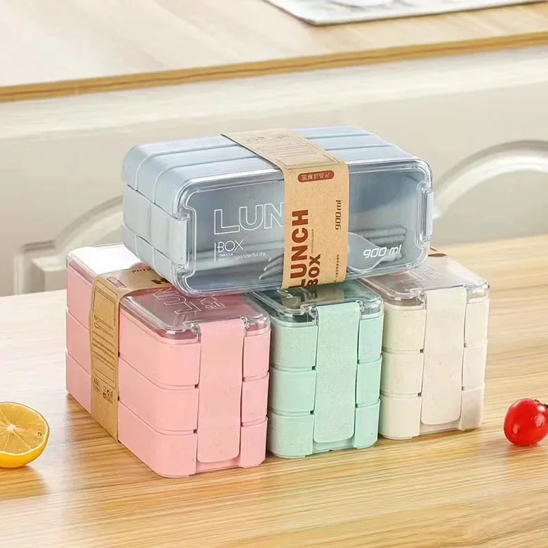 3 in 1 Wheat Straw Bento Box R - огляд і ціна Food Storage With Compartments