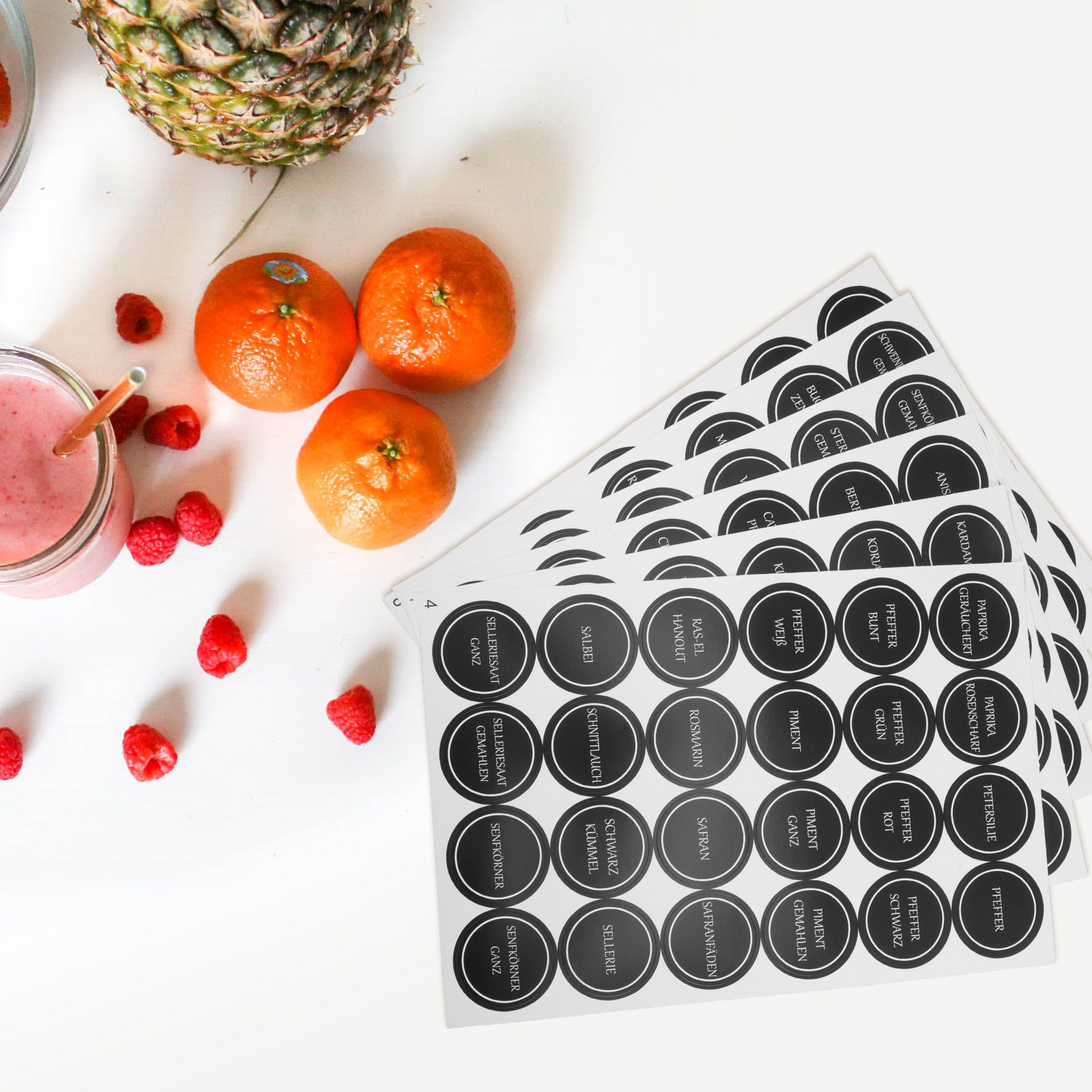 6 Sheets Round Spice Jar Label - огляд і ціна Food Storage Jar Labels
