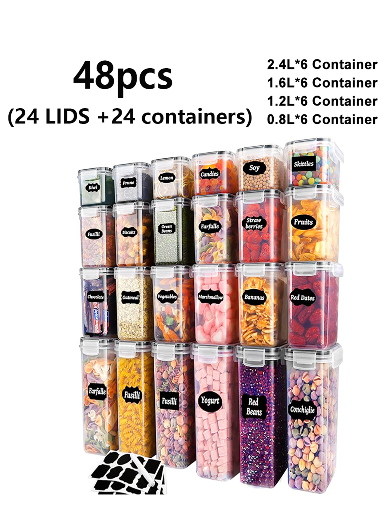48pcs,Sealed food storage cont - огляд і ціна Food Storage Jar Labels