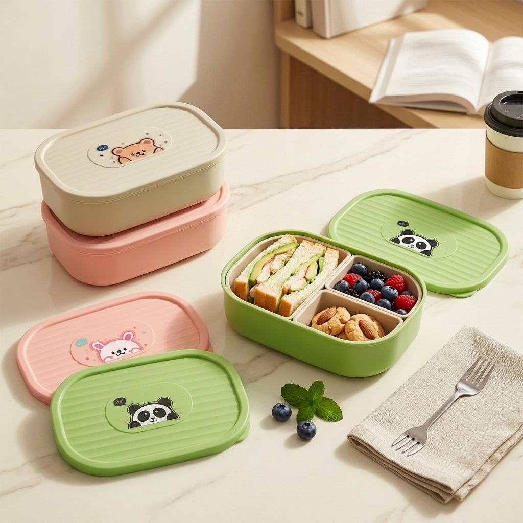 Cute Plastic Divided Lunch Box - огляд і ціна Food Storage Oven Safe