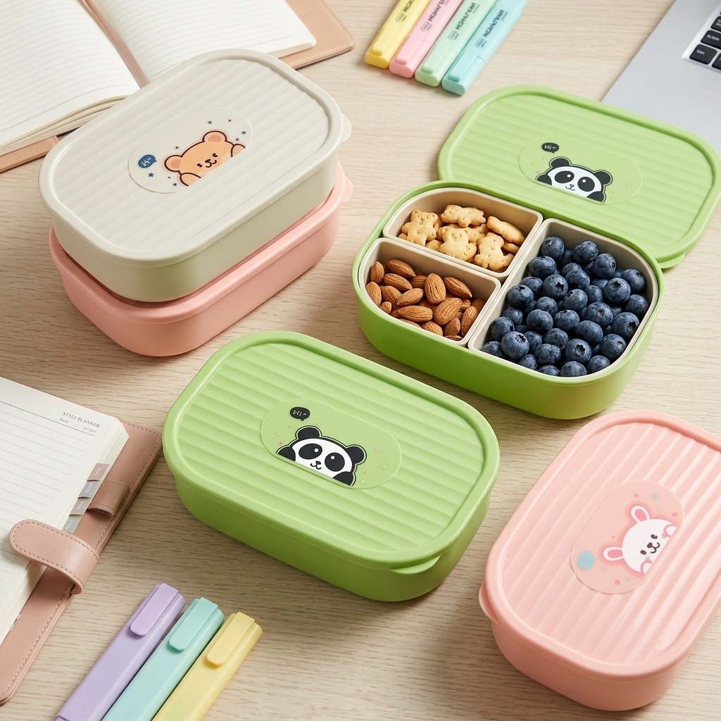 Cute Plastic Divided Lunch Box - огляд і ціна Food Storage Oven Safe