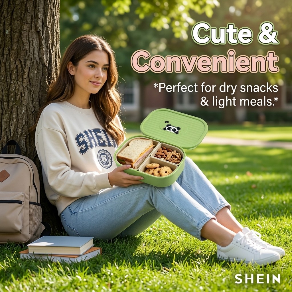 Cute Plastic Divided Lunch Box - огляд і ціна Food Storage Oven Safe