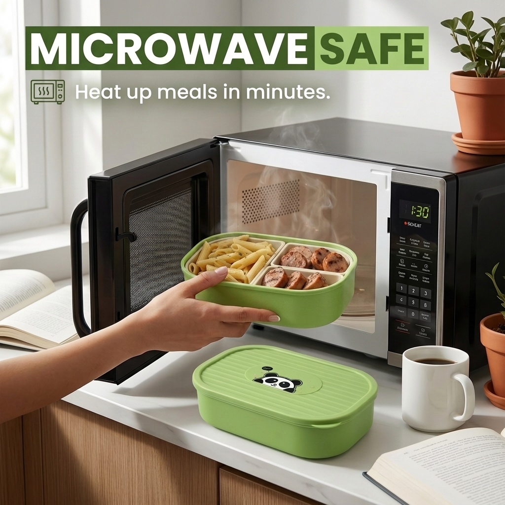 Cute Plastic Divided Lunch Box - огляд і ціна Food Storage Oven Safe