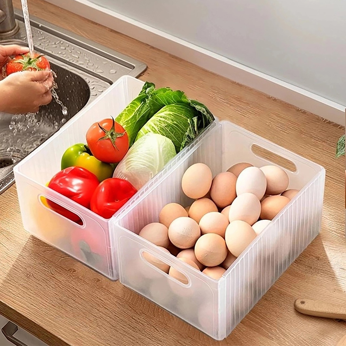Foldable Plastic Fruit Vegetab - огляд і ціна Food Storage With Dividers