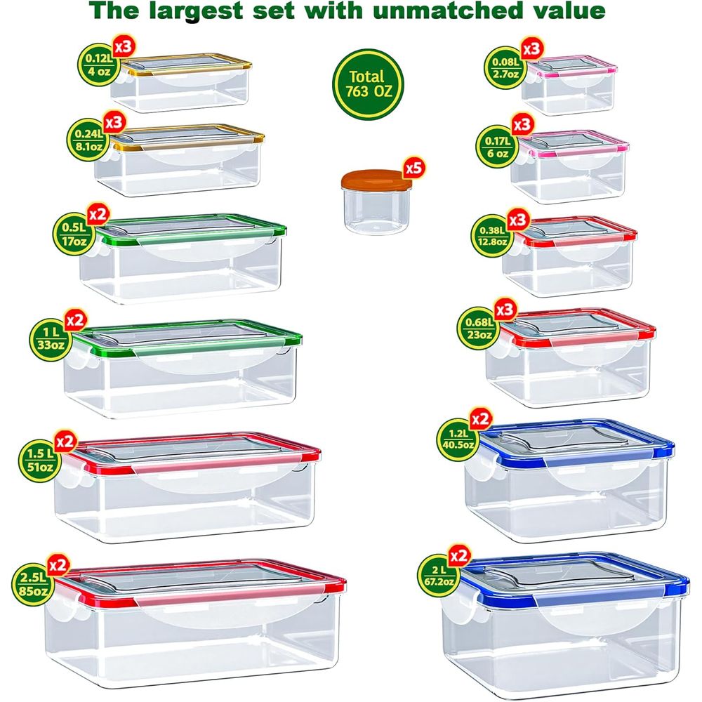 70 Pcs Large Food Storage Cont - огляд і ціна Set Food Storage
