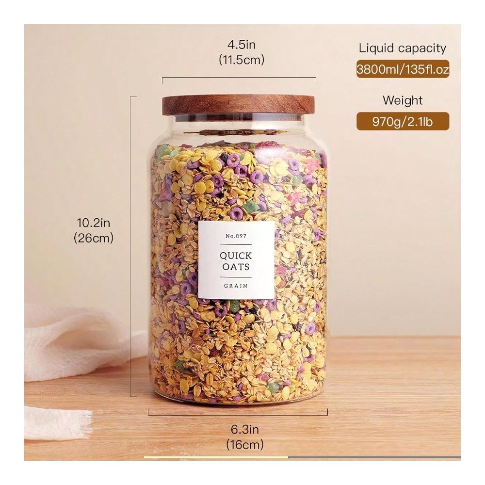 Of 2 Large Glass Flour And Sug - огляд і ціна Food Storage Jar Labels