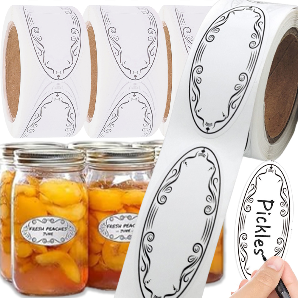 Oval Labels Blank Stickers Foo - огляд і ціна Food Storage Jar Labels
